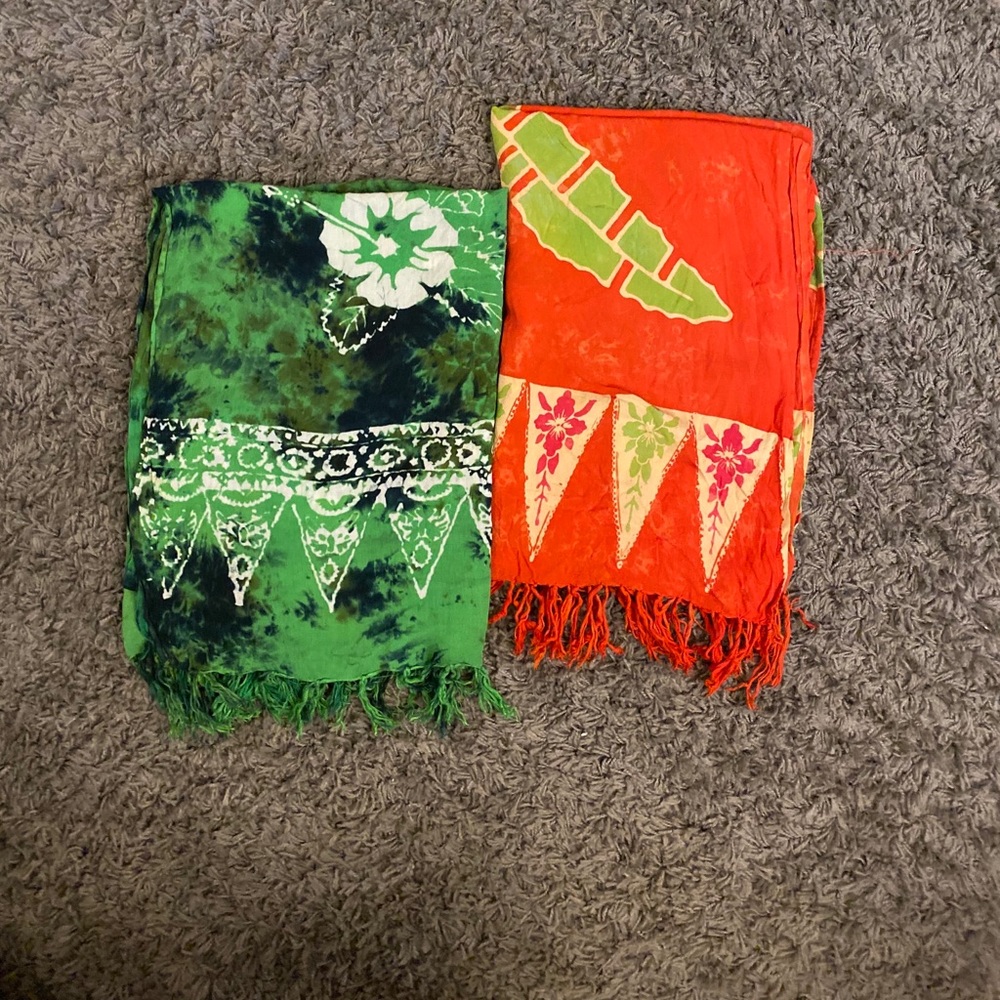 3 for $20 orange and green sarong